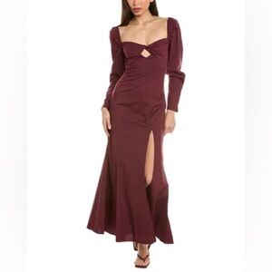 STAUD Josephine Maxi Burgundy Dress B2290
